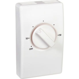Wall Mount Line Voltage Thermostat Double Pole, White