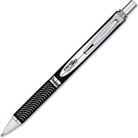 Retractable Gel Pens, Black Ink, Black Barrel, 1 Each