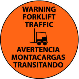 Walk On Floor Sign - Warning Forklift Traffic - Bilingual