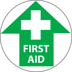 Walk On Floor Sign - First Aid