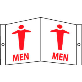 Facility Visi Vinyl Sign, Men, 14-1/2"W x 8"H, Gray, White