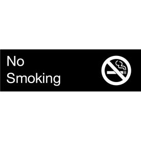 Engraved Sign - No Smoking - Black