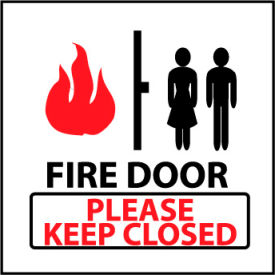 Graphic Safety Labels - Fire Door Please Keep Closed