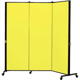 Portable Medical Privacy Screen, 3-Panel, Primary Yellow