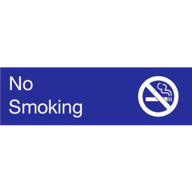 Engraved Sign - No Smoking - Blue
