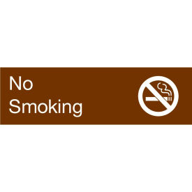 Engraved Sign - No Smoking - Brown