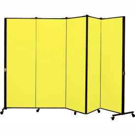 Portable Medical Privacy Screen, 5-Panel, Primary Yellow