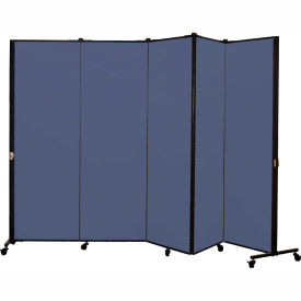 Portable Medical Privacy Screen, 5-Panel, Vinyl Blue Tide