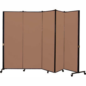 Portable Medical Privacy Screen, 5-Panel, Vinyl Sandalwood