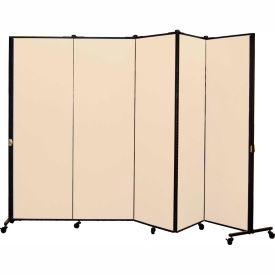 Healthflex Portable Medical Privacy Screen, 5-Panel, Vinyl Hazelnut