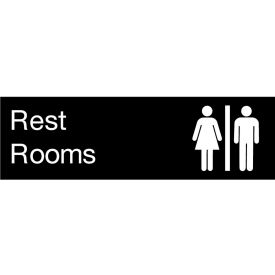 Engraved Restroom Sign - Black