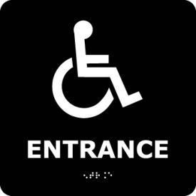 Graphic Braille Sign - Entrance - Black