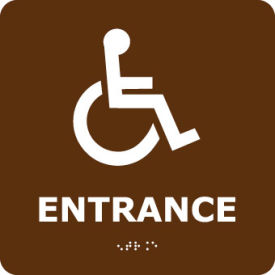 Graphic Braille Sign - Entrance - Brown