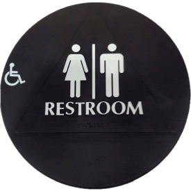 Restroom Sign, Black