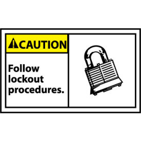 Graphic Machine Labels - Caution Follow Lockout Procedures