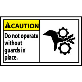 Graphic Machine Labels - Caution Do Not Operate Without Guards In Place