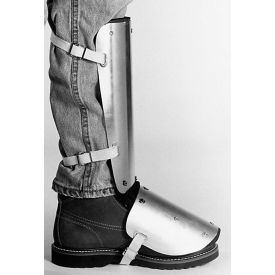 Safety Shin-Instep Guards, Web Straps, Aluminum Alloy, 12"L x 5"W, 1 Pair