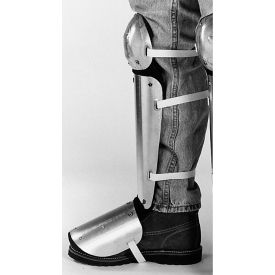 Safety Knee-Shin-Instep Guards, Web Straps, Aluminum Alloy, 14"L x 5"W, 1 Pair