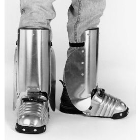 Safety Foot-Shin Guards W/Side Shield, Steel Toe Clip, Rubber Strap, 5"W, Standard, 1 Pair