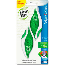 Liquid Paper DryLine Grip Correction Tape, Non-Refillable, 1/5" x 335", 2/Pk