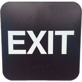 Exit ADA Sign, 6" x 9", Brown With Raised White Lettering
