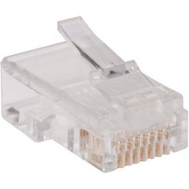 100PK RJ45 Plugs for Flat Solid / Stranded Conductor Cable
