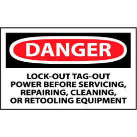 Machine Labels - Danger Lock-Out Tag-Out Power Before Servicing