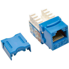 Cat6/Cat5e 110 Style Punch Down Keystone Jack, Blue, TAA Compliant