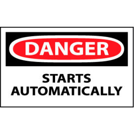 Machine Labels - Danger Starts Automatically