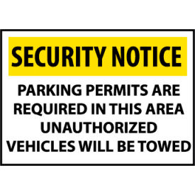 Security Notice Aluminum - Parking Permits Are Required In This Area