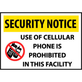 Security Notice: Use Of Cellular Phone Is Prohibited In This Facility