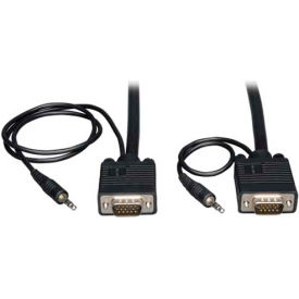 VGA High-Resolution RGB Coaxial Cable with Audio (HD15 and 3.5mm M/M), 30 ft.