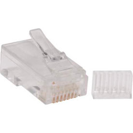 Cat6 RJ45 Modular Connector Plug with Load Bar, 100/Pack