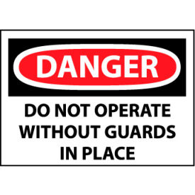 Machine Labels - Danger Do Not Operate Without Guards In Place