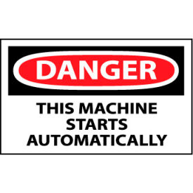 Machine Labels - Danger This Machine Starts Automatically