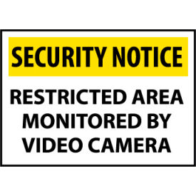 Security Notice Aluminum - Restricted Area Monitored By Video Camera