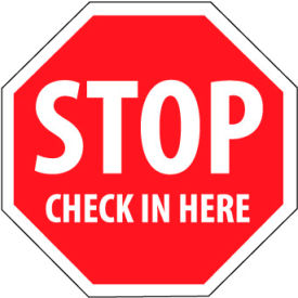 Security Stop Sign - Check In Here