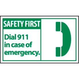 Graphic Machine Labels - Safety First Dial 911 In Case Of Emergency