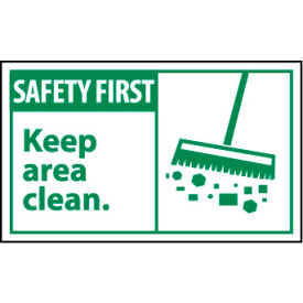 Graphic Machine Labels - Safety First Keep Area Clean