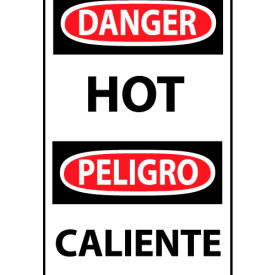 Bilingual Machine Labels - Danger Hot, 5-Pack