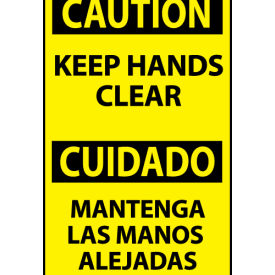 Bilingual Machine Labels - Caution Keep Hands Clear