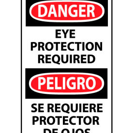 Bilingual Machine Labels - Danger Eye Protection Required