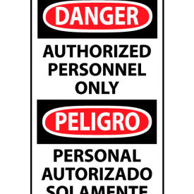 Bilingual Machine Labels - Danger Authorized Personnel Only