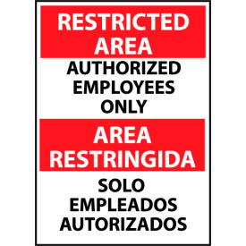 Restricted Area Plastic - Bilingual - Authorized Employees Only