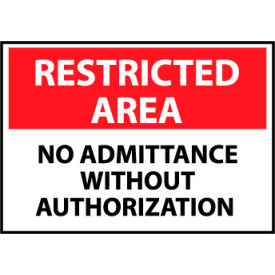 Restricted Area Plastic - No Admittance Without Authorization