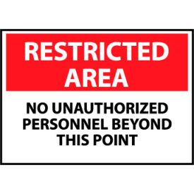 Restricted Area Plastic - No Unauthorized Personnel Beyond This Point