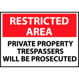 Restricted Area Aluminum - Private Property Trespassers Will Be Prosecuted