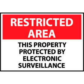 Restricted Area Aluminum - This Property Protected By Electronic Surveillance