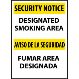 Security Notice Aluminum - Designated Smoking Area