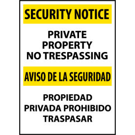 Security Notice Plastic - Private Property No Trespassing Bilingual